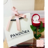 Pandora Diamond Promise Ring with Enchanted Rose Box and Paperbag (Adjustable Ring)