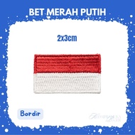 MERAH Bet Badge red and white flag 3x5 cm Min 5pcs