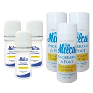 Milcu Roll-On Deodorant 50 ml and Milcu Deodorant Powder 80g (Set of 3)