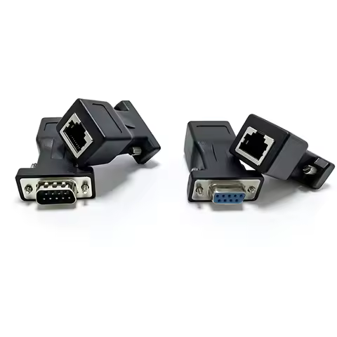 New Arrival DB9 RS232 Male/Female to RJ45 Female Adapter COM Port to LAN Ethernet Port Converter