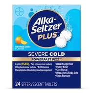 Alka-Seltzer Plus Severe Cold PowerFast Fizz Orange Zest Effervescent Tablets, 24ct, Packaging May V