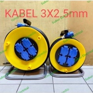 [New] kabel roll 50meter kabel 3x2,5mm SNI LMK roll kabel gulung extension cable colokan listrik gul