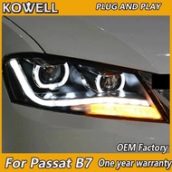KOWELL Car Styling for VW Passat B7 Headlight 2012-2016 Passat B7 Headlamp EUR DRL Turn Signal Low H