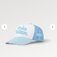 Topi Cap LV Louis Vuitton Mesh Signature Cap Bleu Original Product