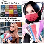 MASKER KAIN OXFORD 12 PCS / 1 LUSIN MASKER HIJAB TOKO KHENZA STORE