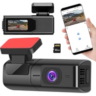 Dash Cam Front 2K 1440P WiFi Dashcam with 32G SD Card,2K Front Dash Camera for Cars,1.47 inch IPS Sc
