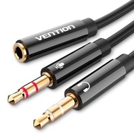 vention Audio Splitter Headphone Adapter 3.5mm Aux Cable 1 Female to 2 Male Mic Y Splitter Headset to PC Adapter