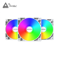 MONTECH 君主 GF120 ARGB 白 三顆裝 (PWM/ARGB燈效/內附控制盒/液壓軸承/翼形狀扇葉/1600 RPM/3年保固)