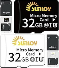 2 Pack 32GB Micro SD Card with SD Adapter, Up to 80MB/s, UHS-I Flash Memory Card - C10, U3, V30, A1,