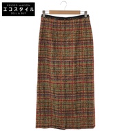 McAfee 紅色亮片流蘇多色閃光粗花呢半身裙，37 碼 [二手]