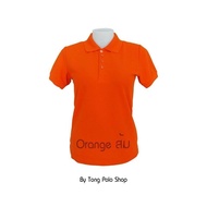 เสื้อโปโล ผู้หญิง สีส้ม orange เสื้อ Polo เสื้อยืดสีส้ม ใส่สบาย สีไม่ตกแน่นอน โรงงานผลิตเอง