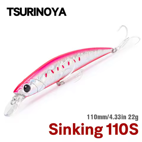 TSURINOYA 110S Sea Fishing Lures 110mm 22g Saltwater Sinking Minnow Jerkbait DW77 Lake Pike Trout Se