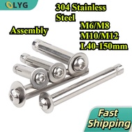 304 Stainless Steel Round Head Hexagon Socket Expansion Bolt M6/M8/M10/M12 * L40-150mm (XD-EN) (XD-E
