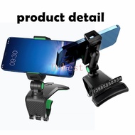 Car Mobile Phone Holder Universal Clip Dashboard Rear View Mirror Office Home Handphone Stand HP Case Mount With Parking Card 1200 Degrees Rotation Sun Visor