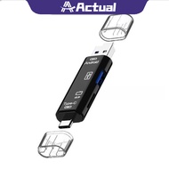 Actual 🇹🇭 เครื่องอ่านการ์ด type-c มัลติฟังก์ชั่น 5 in 1 USB 3.0 Type C / USB / Micro USB SD TF Memory Card Reader OTG Adapter เครื่องอ่านการ์ดหน่วยความจำ