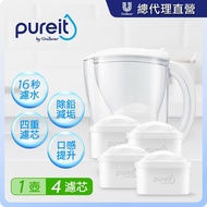 【Unilever 聯合利華】 PX3000即淨濾水壺2.5L(共1壺4濾芯超值組)