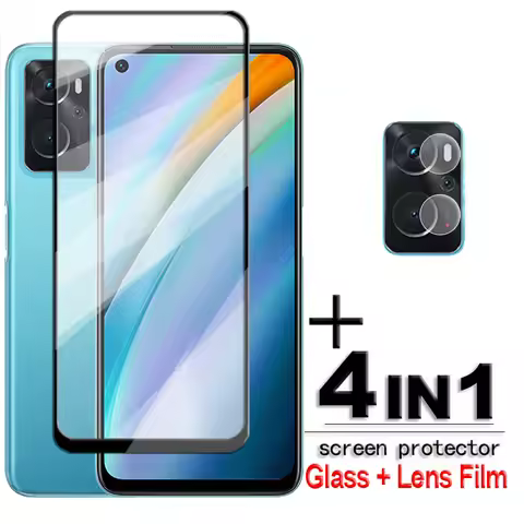 For OPPO K10 Tempered Glass OPPO K10 Pro A76 A74 A55 A54 A53 A16 Glass 2.5D Full Cover Screen Protec