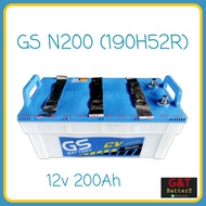 GS N200 (190H52) แบตเตอรี่รถยนต์ 200Ah แบตรถบรรทุก รถบัส รถทัวร์ ยีเอส