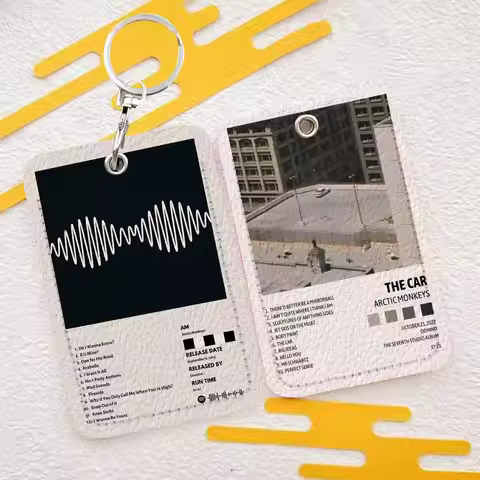 Arctic Monkeys Favourite Nightmare The Car Trendy Leather Card Case Keychain Sturdy Holder for Credi