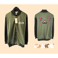 Premium Varsity Jacket CAMOE Love Eyes Emoji Mata Lope
