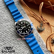 BALMER | 8174G SS-45 Sapphire Men's Watch with Black Dial and 50m Water Resistant Blue Rubber Strap | Official Warranty