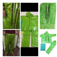 #1C Green Raincoat Suit Kapote Makapal