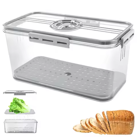 1 Pc Bread Box Food Grade Bread Storage Container with Snap Time Recording Airtight Sandwich Bread H