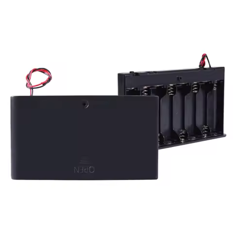 8 AA Battery Holder ，12V Battery Holder Case Box with Switch Wired ON/Off and Wire and Cover，Total 2