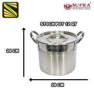 Panci Supra Stockpot & Steamer / Dandang / Kukusan 8/12/16/20 Qt Stainless Steel