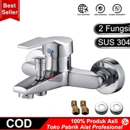 Kran Shower Keran Kamar Mandi toilet Air Panas Dingin Keran Mixer Bathtub 2 Cabang Tanam Brass Cuci 