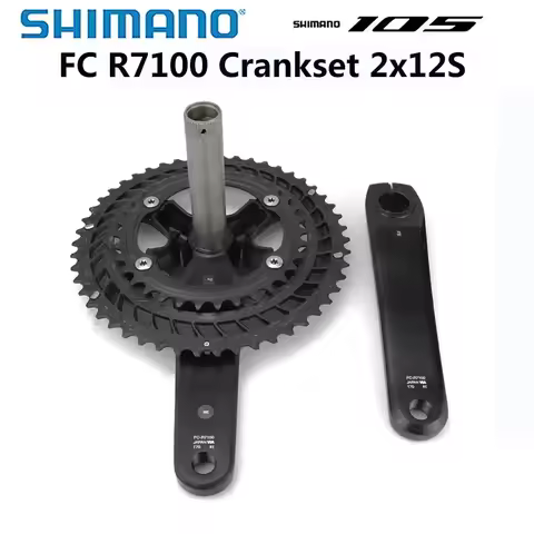 SHIMANO 105 R7100 Crankset 2x12 Speed 170MM/172.5MM/175MM 50-34T/52-36T Road Bike Bicycles Parts 12S