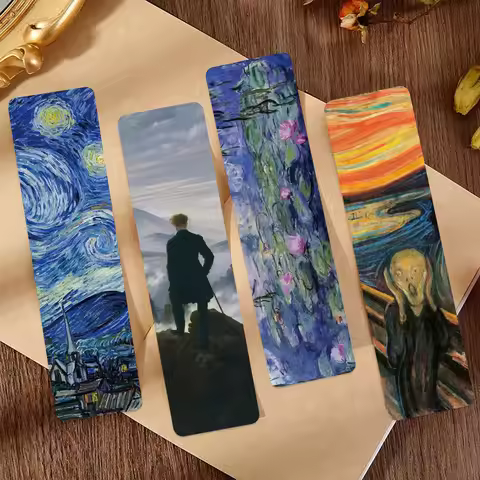30pcs Cartoon Celebrity Paintings Oil Painting Bookmark Reading Pages Book Tagged Stationary Supplie