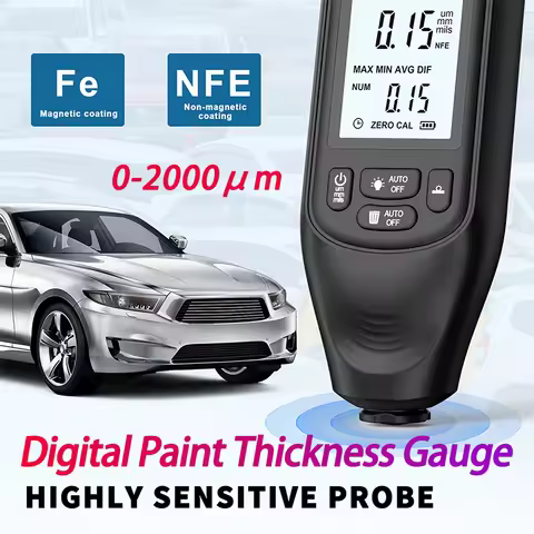 HW-400 Digital Paint Thickness Gauge 0-2000UM Paint Mil Thickness Tester Car Coating Thickness Meter