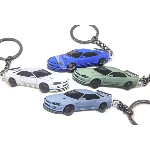2000 Nissan Skyline GT-R R34 Acrylic Keychain Car Accessories Key Ring Original Style Car SUV Keycha