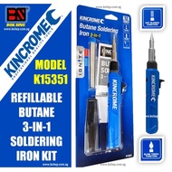 KINCROME K15351 BUTANE SOLDERING IRON KIT/ REFILLABLE BUTANE 3-IN-1 GAS SOLDERING IRON Kit/ SOLDERIN