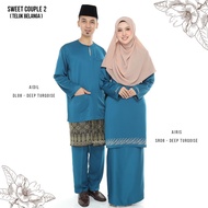 SET COUPLE BAJU MELAYU AIDIL Teluk Belanga MEN CLOTHING + KURUNG AIRIS PLUS SIZE S - 5XL SEDONDON BAJU RAYA