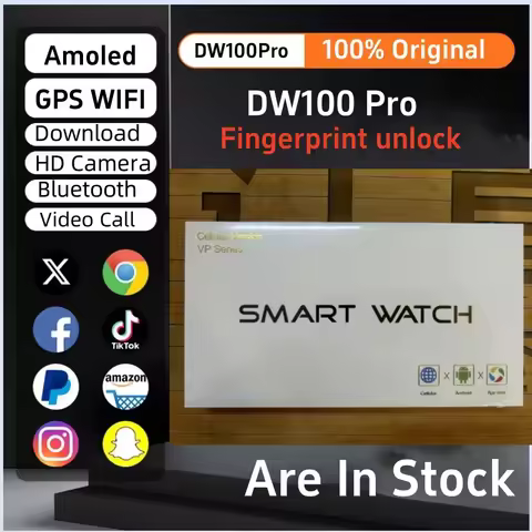 DW100 Pro Smartwatch Fingerprint Unlock control Smart Watch 256GB Storage ROM Free Download App WIFI