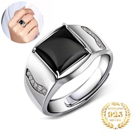 wgk 925 sterling silver ring men black zircon adjustable wedding ring fashion jewellery/Perhiasan fesyen cincin zirkon hitam lelaki