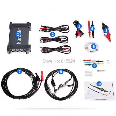 Hantek 6254BE Digital Storage Oscilloscope 4 Channels 250Mhz Bandwidth Automotive Oscilloscopes USB 