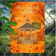 CIFbuy Stars Hollow Gazebo Metal Sign 8x12 Inch Vintage Tin Sign