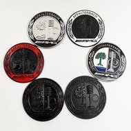 3d Metal Tree 65mm Chrome Black Logo AMG Emblem Car Rear Side Badge For Mercedes A C E GLA GLC GLE C