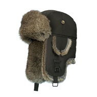 Fur Winter Trapper Hat,100% Rabbit Fur Aviator Ski Trapper Trooper Pilot Hat,Snow Eskimo Hat