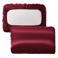 hot Memory Elastic band Pillow case 100% Satin silk pillowcase solid color pillow cases safety No zi