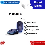 Robot M130 Wired Mouse Colorful LED Cable 3 DPI Speed