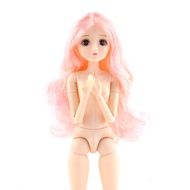 Anime 36cm 22 Joints Articulated Girl Nude Body Doll Long Hair Figure Kids Collectible