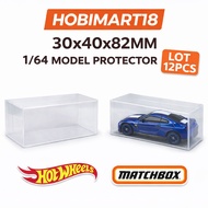 Lot 12pcs Display box transparent 30x40x82mm PVC protector case Hot wheels Tomica Matchbox