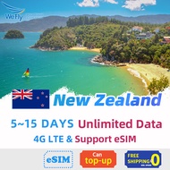 WeFly【New Zealand Sim card】3/5/7/10/15 days 4G high speed Unlimited download data (TNZ Network)