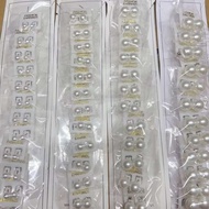 12pairs Ordinary Pearl Earrings Mini Simple Pearl Stud Earrings White Black Color Pearl Earrings