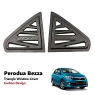 PERODUA BEZZA REAR SIDE 3D CARBON WINDOW TRIANGLE MIRROR COVER