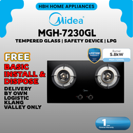 Midea Built In Gas Hob MGH-7230GL | 5.8KW | 4-Layers Premium Tempered Glass | Flame Failure Protecti